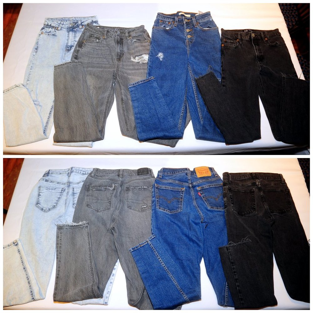 Womens/Jr Girls Skinny Jean Lot of 4 Size XXS XS GAP AE Vanilla Levis Distressed